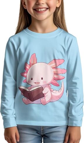 Girls Long Sleeve T-Shirt for Back to School Leisure Home Parks Outdoor Activities Soft Comfort Sun Protection in Saudi Arabia