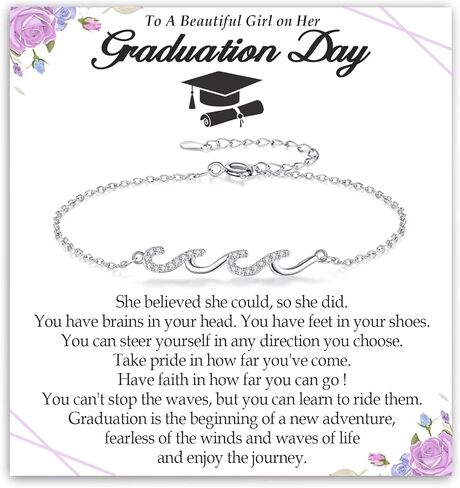 Gifts for Women Christmas Birthday, Silver Wave Bracelets for Woman Mom Wife Grandma Daughter Granddaughter Friend Sister, The Waves of Life We've Through Together Mothers Day Graduation Gift in Saudi Arabia