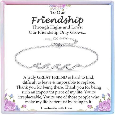 Gifts for Women Christmas Birthday, Silver Wave Bracelets for Woman Mom Wife Grandma Daughter Granddaughter Friend Sister, The Waves of Life We've Through Together Mothers Day Graduation Gift in Saudi Arabia