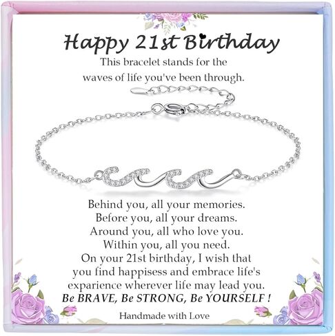 Gifts for Women Christmas Birthday, Silver Wave Bracelets for Woman Mom Wife Grandma Daughter Granddaughter Friend Sister, The Waves of Life We've Through Together Mothers Day Graduation Gift in Saudi Arabia