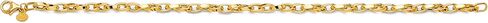 14k Yellow Gold Hollow Flat Tube Oval Rolo Bracelet - 7.5" in Saudi Arabia