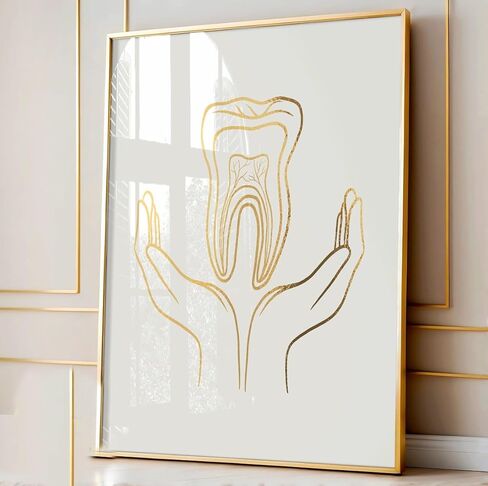 Set Of 4 Modern Canvas Prints Dental Care Painting Dental Pictures Wall Art for Dentist Office Dental Clinic Decor With Inner Frame in Saudi Arabia