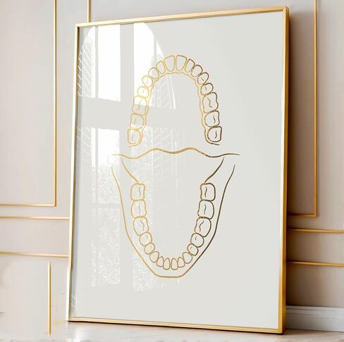 Set Of 4 Modern Canvas Prints Dental Care Painting Dental Pictures Wall Art for Dentist Office Dental Clinic Decor With Inner Frame in Saudi Arabia