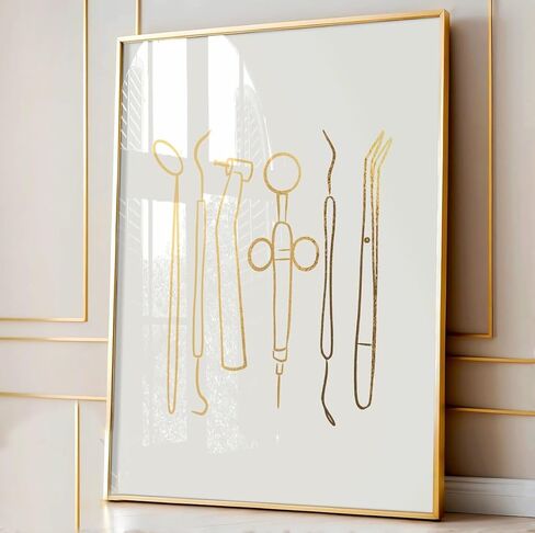 Set Of 4 Modern Canvas Prints Dental Care Painting Dental Pictures Wall Art for Dentist Office Dental Clinic Decor With Inner Frame in Saudi Arabia