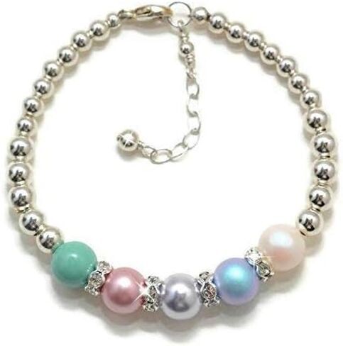 أساور جوهرة الفضة الاسترليني للنساء أمي اللؤلؤ جوهرة عيد الأم هدية عيد الميلاد لسوار الجدة المجوهرات مع أحجار الميلاد الجدة نانا مخصصة in Kuwait