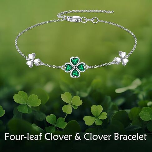 YAFEINI Amethyst/Clover/Starfish/Star Bracelet 925 Sterling Silver Purple Bracelet Heart Birthstone Irish Shamrock Jewelry Gifts for Women in Saudi Arabia