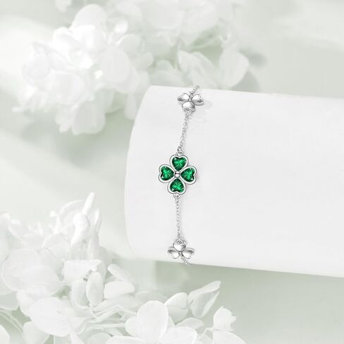 YAFEINI Amethyst/Clover/Starfish/Star Bracelet 925 Sterling Silver Purple Bracelet Heart Birthstone Irish Shamrock Jewelry Gifts for Women in Saudi Arabia