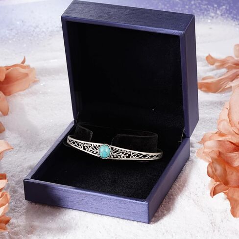 أساور الفيروز حقيقية 925 الفضة الاسترليني الفيروز الإسورة الكفة الأساور شجرة الحياة سوار خمر الطبيعة الأحجار الكريمة مجوهرات مجوهرات الفيروز الحقيقي للنساء in Kuwait