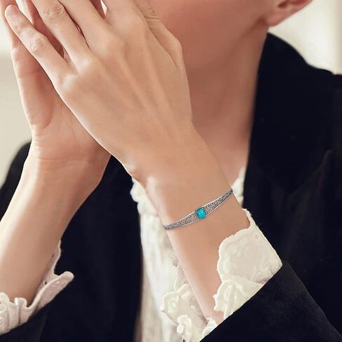 أساور الفيروز حقيقية 925 الفضة الاسترليني الفيروز الإسورة الكفة الأساور شجرة الحياة سوار خمر الطبيعة الأحجار الكريمة مجوهرات مجوهرات الفيروز الحقيقي للنساء in Kuwait