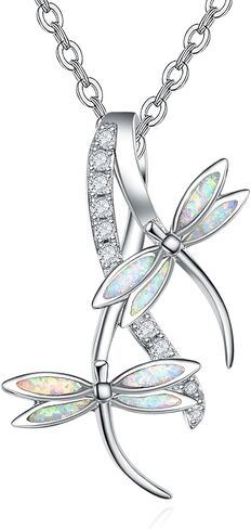 PRAYMOS Dragonfly Gifts 925 Sterling Silver Dragonfly Necklace for Women Dreamy Dragon fly Pendant Dragonflies Jewelry Birthday Gift 18+2" Adjustable Chain in Saudi Arabia