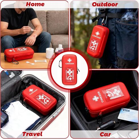 EpiPen Carry Case, Hard EVA Emergency Medical Bag for 2 EpiPens, Auvi-Q, Eye Drops, Inhaler, Allergy Medication & Diabetes Supply Durable Emergency Medical Pouch for Travel in Saudi Arabia