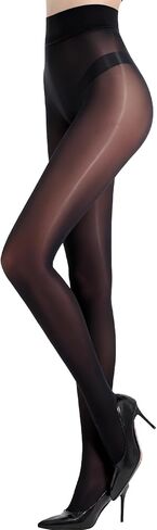 Women's Oily Shiny Pantyhose High Wais Shiny Sheer Tights Oil Shimmer Tights Dance Tight Sheer Comfort Stockings(Black) in Saudi Arabia