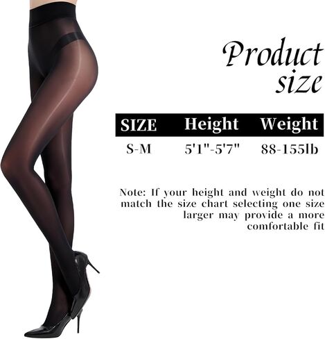 Women's Oily Shiny Pantyhose High Wais Shiny Sheer Tights Oil Shimmer Tights Dance Tight Sheer Comfort Stockings(Black) in Saudi Arabia