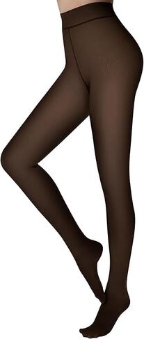 JOYNÉE Women Fleece Lined Tights, Warm Sheer Pantyhose Leggings Thick Translucent Thermal Stockings in Saudi Arabia