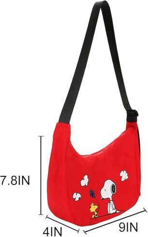 Peanuts Snoopy and Woodstock Crescent Women's Red Crossbody Handbag in Saudi Arabia