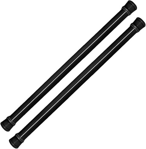2 Telescopic Tension Rods for Curtains, 30-50cm Adjustable No-Drill Window Rods in Black in Saudi Arabia