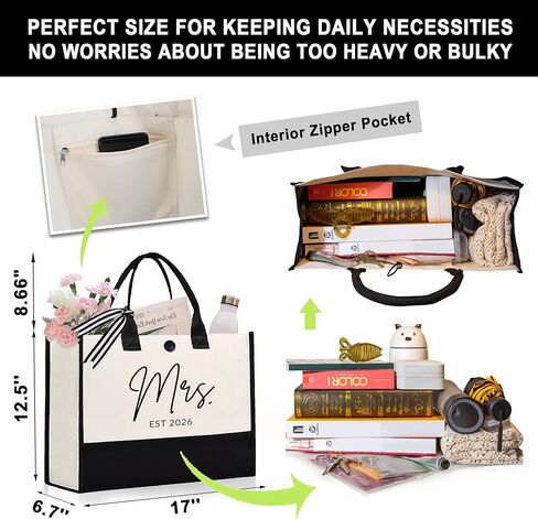 حقيبة حمل قماشية من Afterprints Mrs للعروس 2026، هدايا العروس لحفلات الزفاف، هدايا الزفاف للعروس لتكون، سيدة المستقبل، الخطوبة، هدية حفلة العازبة in Kuwait