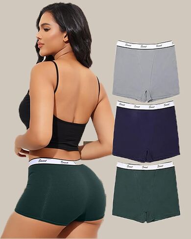 3PCS Women's Cotton Underwear Sports Boxer Shorts Breathable Underwear Women Comfortable Panties Sweet Waist Boyshorts in Saudi Arabia