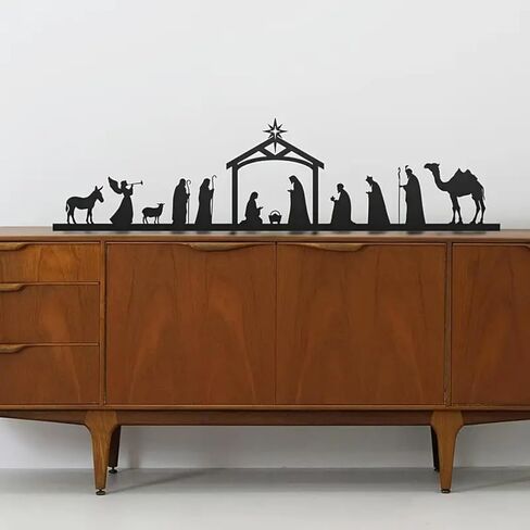 Iron Nativity Scene Figurine Decor - for Living Room, Office, Desk | Ideal Christmas Home Decor in Saudi Arabia