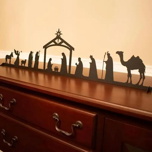 Iron Nativity Scene Figurine Decor - for Living Room, Office, Desk | Ideal Christmas Home Decor in Saudi Arabia