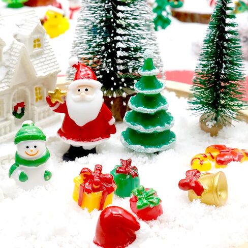 Bbiamsleep 40 Pcs Mini Resin Christmas Figures Miniature Christmas Figurines Xmas Miniature Ornaments Snow Globe Figurines for Fairy Garden Xmas Snow Globes Village Decor in Saudi Arabia