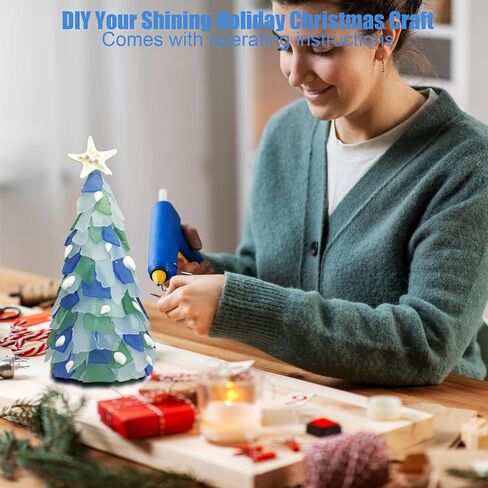 WECKLOM Christmas Tree DIY Kit Sea Glass Pieces for DIY Crafts Christmas Craft DIY Christmas Tree Lights Lamp Christmas Ornament Crafts in Saudi Arabia