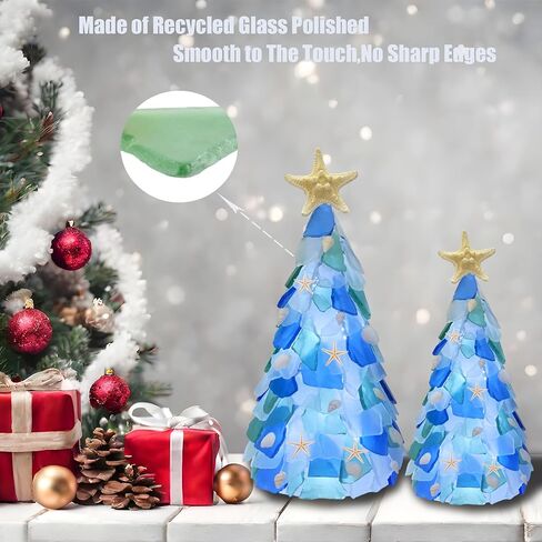 WECKLOM Christmas Tree DIY Kit Sea Glass Pieces for DIY Crafts Christmas Craft DIY Christmas Tree Lights Lamp Christmas Ornament Crafts in Saudi Arabia