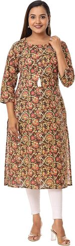 Vihaan Impex Women s Tunic Tops 3/4 Sleeve Cotton Kurti Blouse Dressy Casual Ladies Tops Blouses Work Shirts Indian Dresses in Saudi Arabia