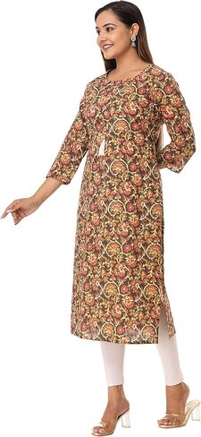 Vihaan Impex Women s Tunic Tops 3/4 Sleeve Cotton Kurti Blouse Dressy Casual Ladies Tops Blouses Work Shirts Indian Dresses in Saudi Arabia