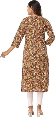 Vihaan Impex Women s Tunic Tops 3/4 Sleeve Cotton Kurti Blouse Dressy Casual Ladies Tops Blouses Work Shirts Indian Dresses in Saudi Arabia