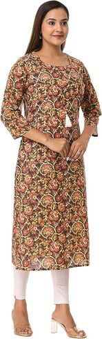 Vihaan Impex Women s Tunic Tops 3/4 Sleeve Cotton Kurti Blouse Dressy Casual Ladies Tops Blouses Work Shirts Indian Dresses in Saudi Arabia