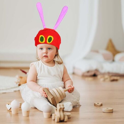 Caterpillar Costume Kit Book Character Costumes Include Caterpillar Red Knitted Beanie Hat with Eye Twist Stick and Headband for Halloween World Book Day Fancy Dress in Saudi Arabia