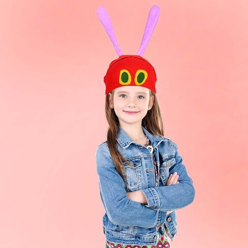 Caterpillar Costume Kit Book Character Costumes Include Caterpillar Red Knitted Beanie Hat with Eye Twist Stick and Headband for Halloween World Book Day Fancy Dress in Saudi Arabia