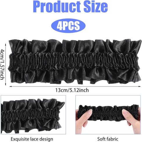 4 Pcs Arm Garters for Men,Elastic Sleeve Garters Vintage Anti Slip 1920s Arm Bands for Men Roaring 20s Armband Garter 1920s Accessories for Mens Costume Party Decoration Black in Saudi Arabia