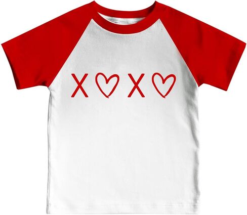 Boys Girls Valentines Day Shirt 2T-5T Toddler Kids Love Tshirt Cute Valentine Heart Tee Tops in Saudi Arabia