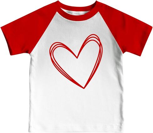 Boys Girls Valentines Day Shirt 2T-5T Toddler Kids Love Tshirt Cute Valentine Heart Tee Tops in Saudi Arabia
