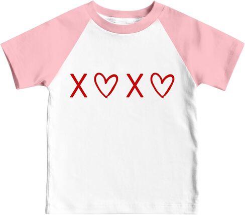 Boys Girls Valentines Day Shirt 2T-5T Toddler Kids Love Tshirt Cute Valentine Heart Tee Tops in Saudi Arabia
