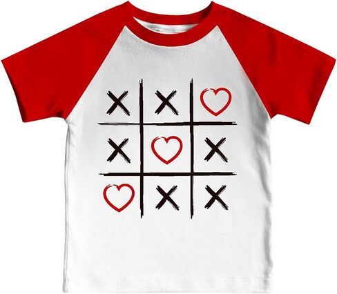 Boys Girls Valentines Day Shirt 2T-5T Toddler Kids Love Tshirt Cute Valentine Heart Tee Tops in Saudi Arabia