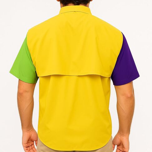 Mardi Gras Men's Fishing Shirt Short Sleeves in Saudi Arabia