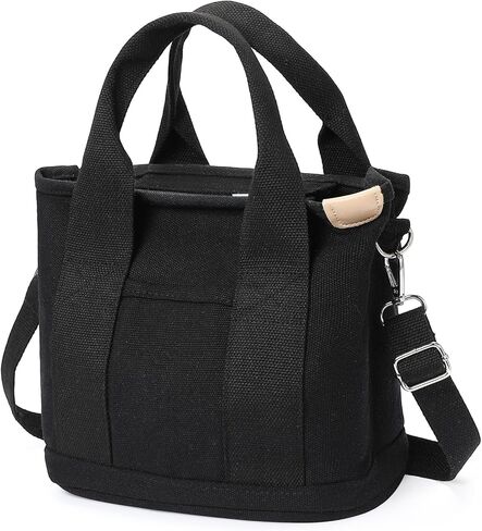 Small Tote Bags for Women Canvas Purses with Zipper Crossbody Mini Tote Satchel Hobo Work Beach Bag Shoulder Handbags in Saudi Arabia