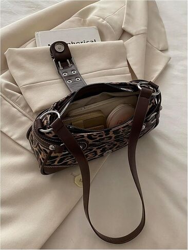 Milumia Women's Leopard Print Pu Leather Shoulder Bags Vintage Top Handle Hobo Handbags in Saudi Arabia