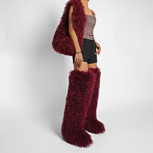 Faux Fur Large Hobo Shoulder Bag for Women Y2K Fluffy Handbag and Purses Cute Plush Furry Totes in Saudi Arabia