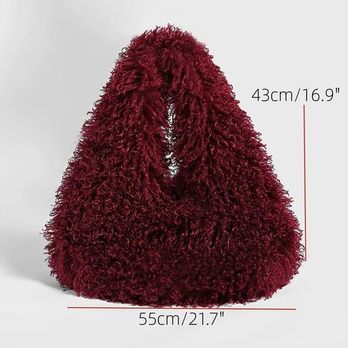 Faux Fur Large Hobo Shoulder Bag for Women Y2K Fluffy Handbag and Purses Cute Plush Furry Totes in Saudi Arabia