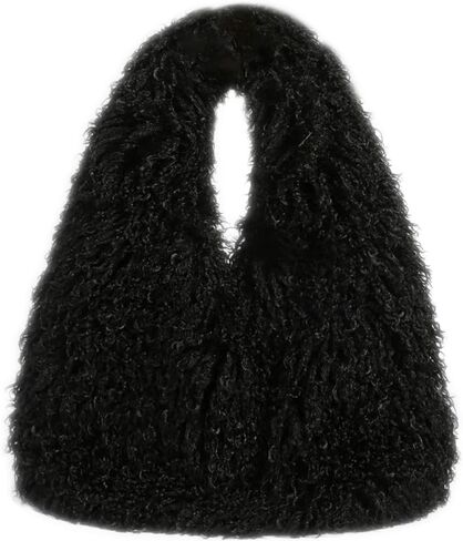 Faux Fur Large Hobo Shoulder Bag for Women Y2K Fluffy Handbag and Purses Cute Plush Furry Totes in Saudi Arabia