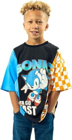 تي شيرت Sonic The Hedgehog Gotta Go Fast ذو رقبة دائرية وأكمام قصيرة للأولاد ملون in Kuwait