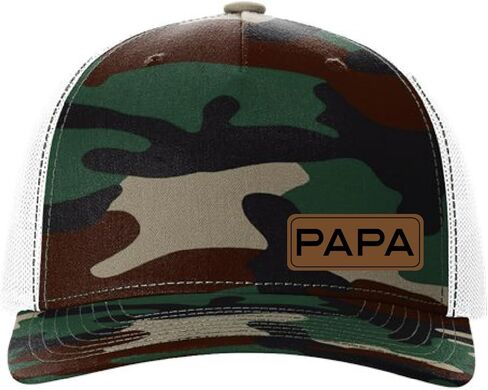 PAPA Vegan Leather Patch Cap, Richardson 112, Richardson Hat, Dad Hat, Dad Gift, Dad Birthday Gift, Richardson Cap in Saudi Arabia