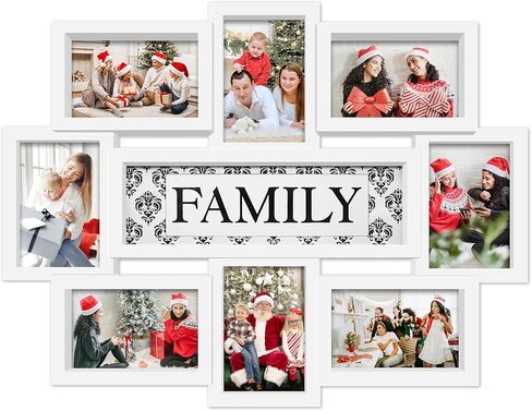 Jerry & Maggie Family Photo Frame 22x17, PVC Picture Frames Collage Wall Decor 9 Opening Wall Hanging For 6x4 Photos 8 Pack, No-Assembly 3D Design Waterproof Memorial Keepsake, Black in Saudi Arabia
