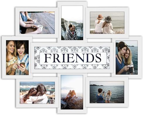 Jerry & Maggie Family Photo Frame 22x17, PVC Picture Frames Collage Wall Decor 9 Opening Wall Hanging For 6x4 Photos 8 Pack, No-Assembly 3D Design Waterproof Memorial Keepsake, Black in Saudi Arabia