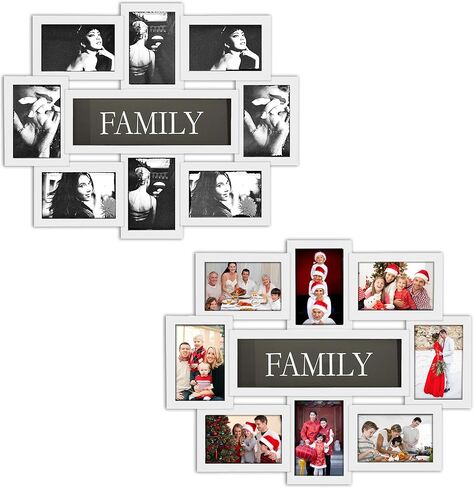 Jerry & Maggie Family Photo Frame 22x17, PVC Picture Frames Collage Wall Decor 9 Opening Wall Hanging For 6x4 Photos 8 Pack, No-Assembly 3D Design Waterproof Memorial Keepsake, Black in Saudi Arabia