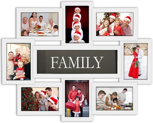 Jerry & Maggie Family Photo Frame 22x17, PVC Picture Frames Collage Wall Decor 9 Opening Wall Hanging For 6x4 Photos 8 Pack, No-Assembly 3D Design Waterproof Memorial Keepsake, Black in Saudi Arabia